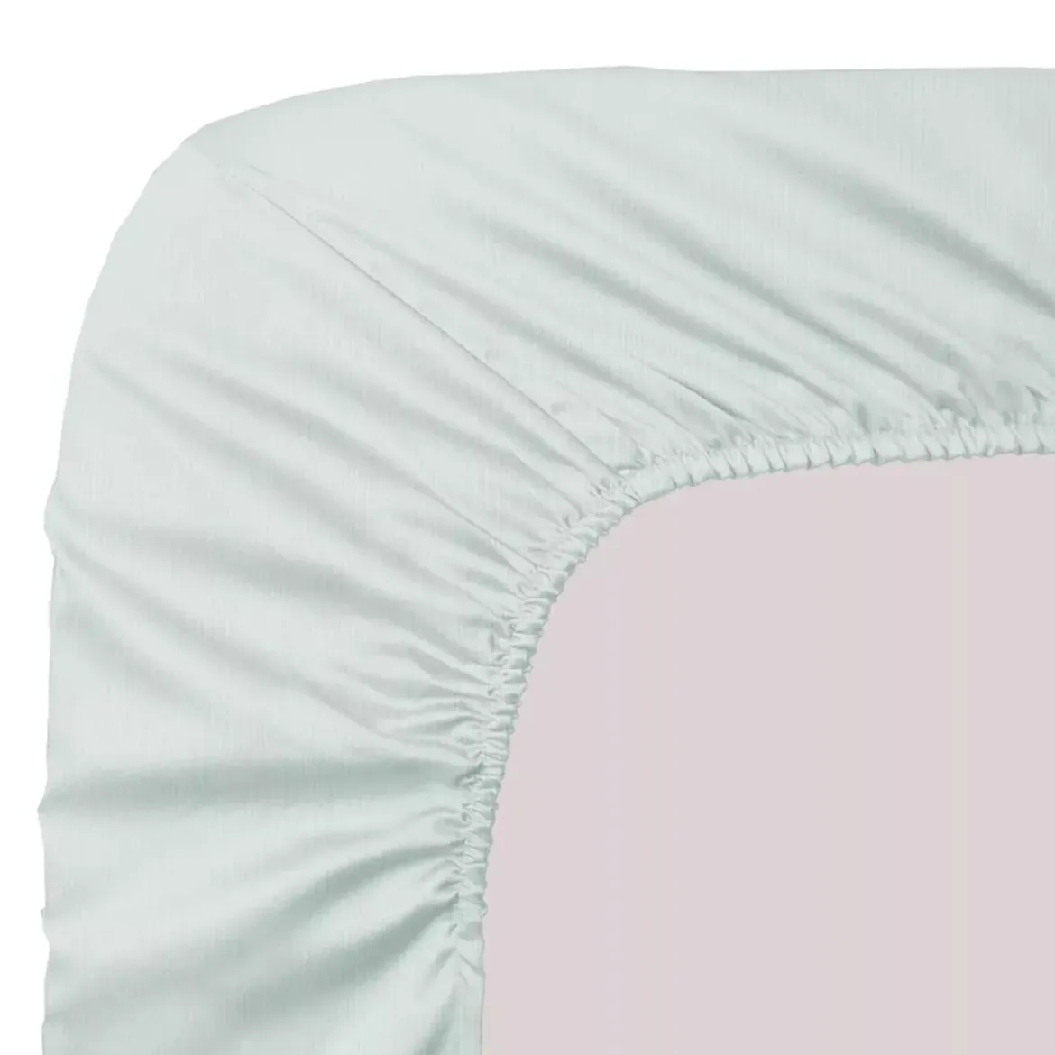 Drap housse b35 satin de coton imprimé multicolore Primavera vert d'eau