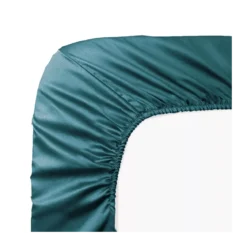 Drap housse b40 satin de coton uni vert Ava uni canard