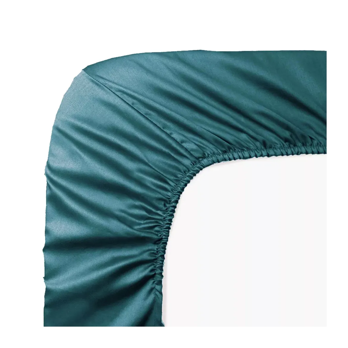 Drap housse b40 satin de coton uni vert Ava uni canard