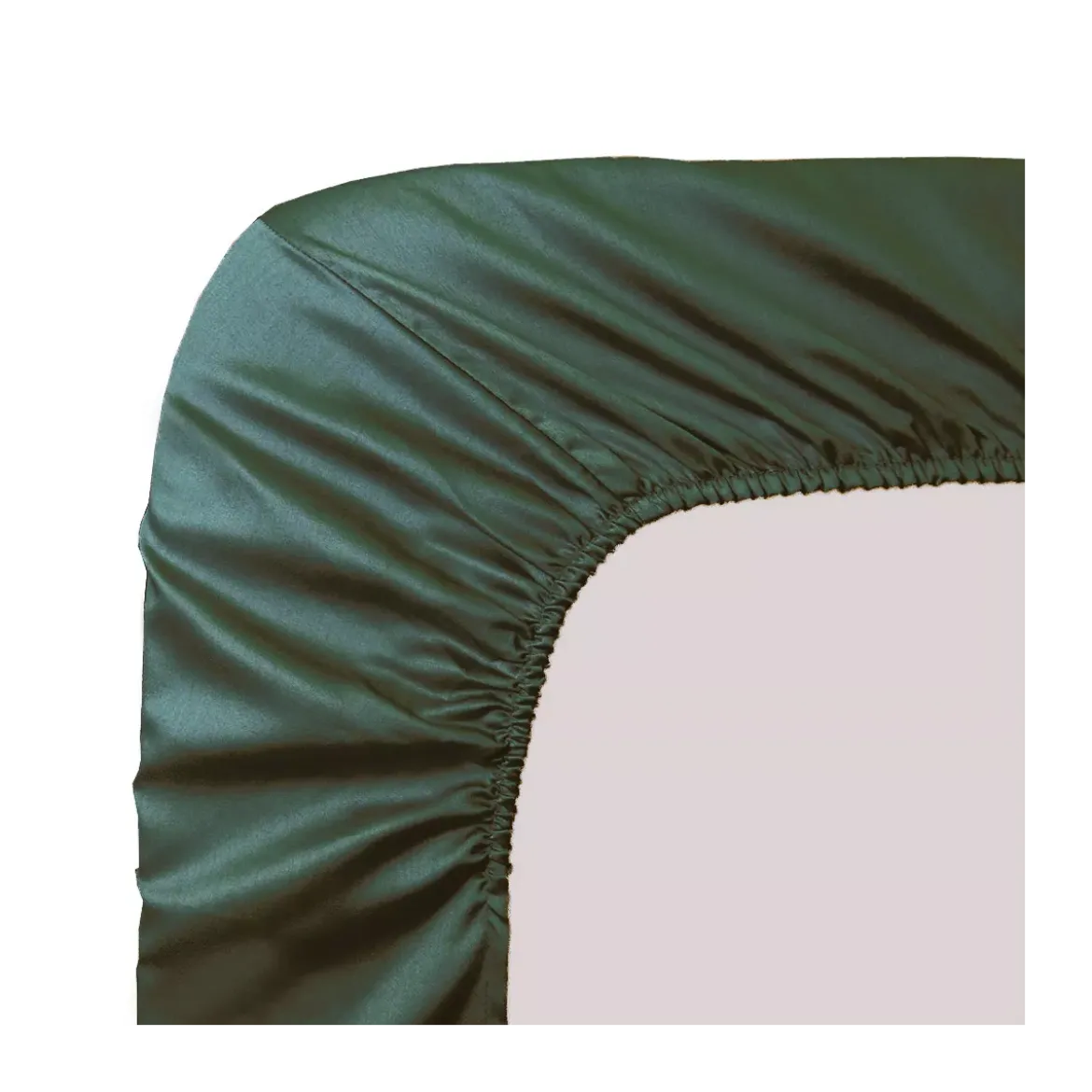 Drap housse b40 satin de coton uni vert Ava uni sauge