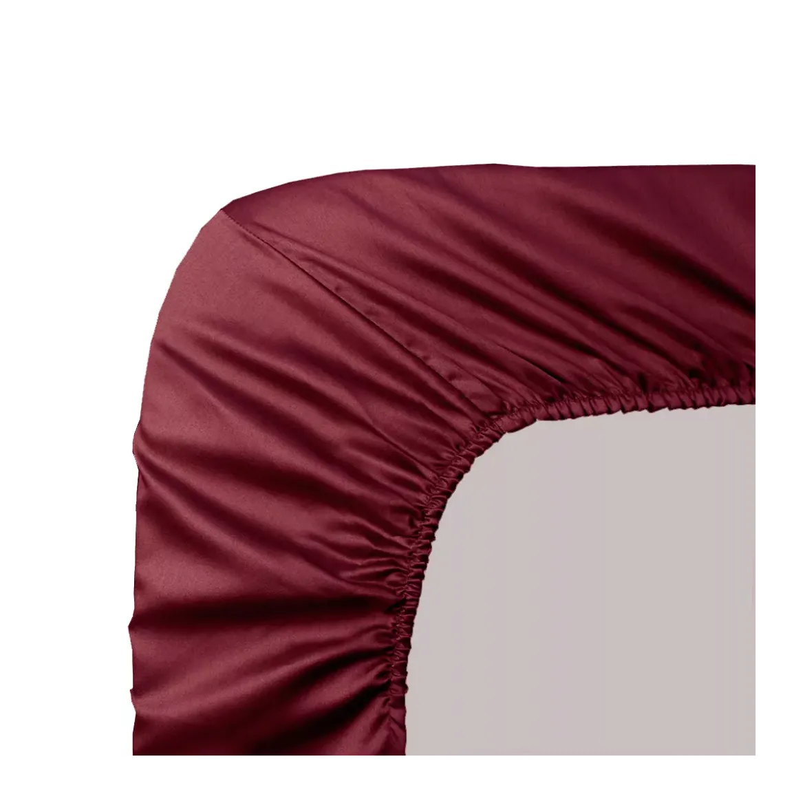 Drap housse b40 satin de coton uni rouge Ava uni dahlia