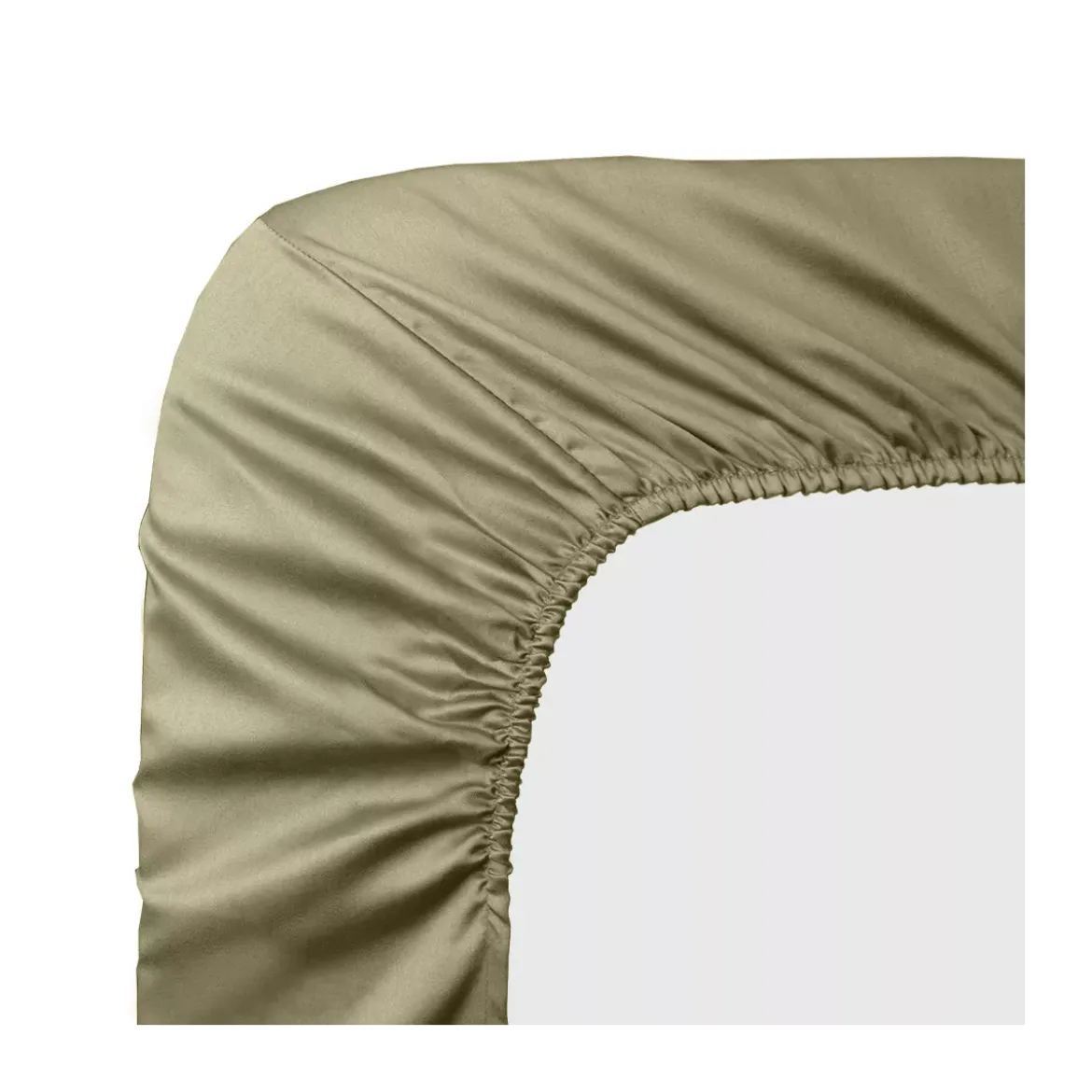 Drap housse b40 satin de coton uni brun marron Ava uni mordore