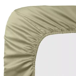 Drap housse b40 satin de coton uni beige Ava uni glaise