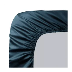 Drap housse b30 satin de coton uni bleu Ava uni bleu nuit