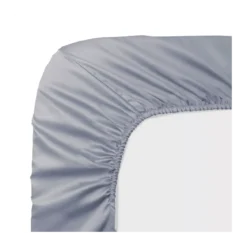 Drap housse b30 satin de coton uni gris Ava uni souris