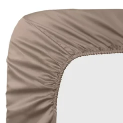 Drap housse b30 satin de coton uni rose Ava uni rose fume