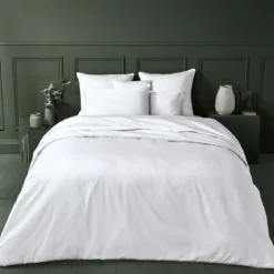 Drap housse b50 satin de coton uni blanc Ava uni blanc