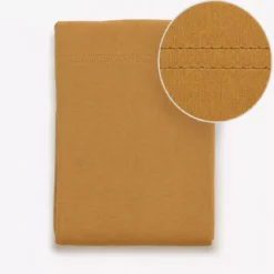 Drap plat gaze de coton lavé uni jaune Malia curry