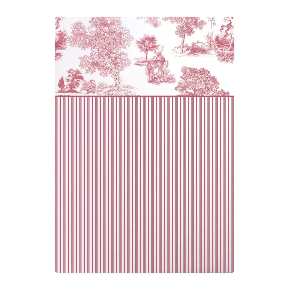 Drap plat percale de coton imprimé bordeaux Poesie rosso