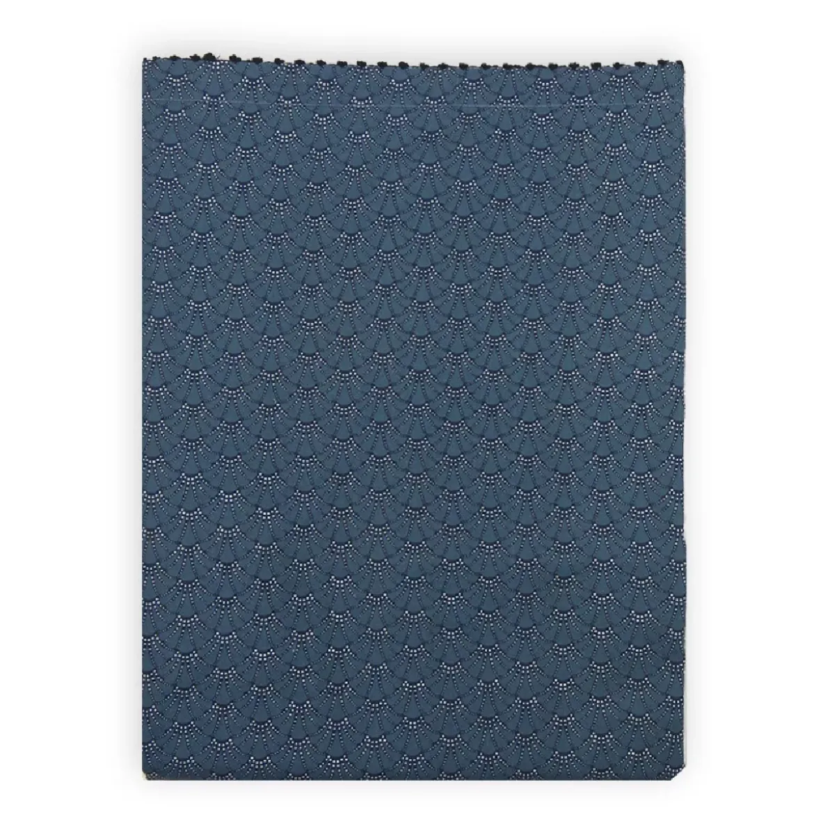 Drap plat percale de coton imprimé bleu gris Osaka givre