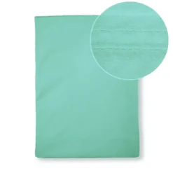 Drap plat percale de coton uni bleu La percale bleu aqua