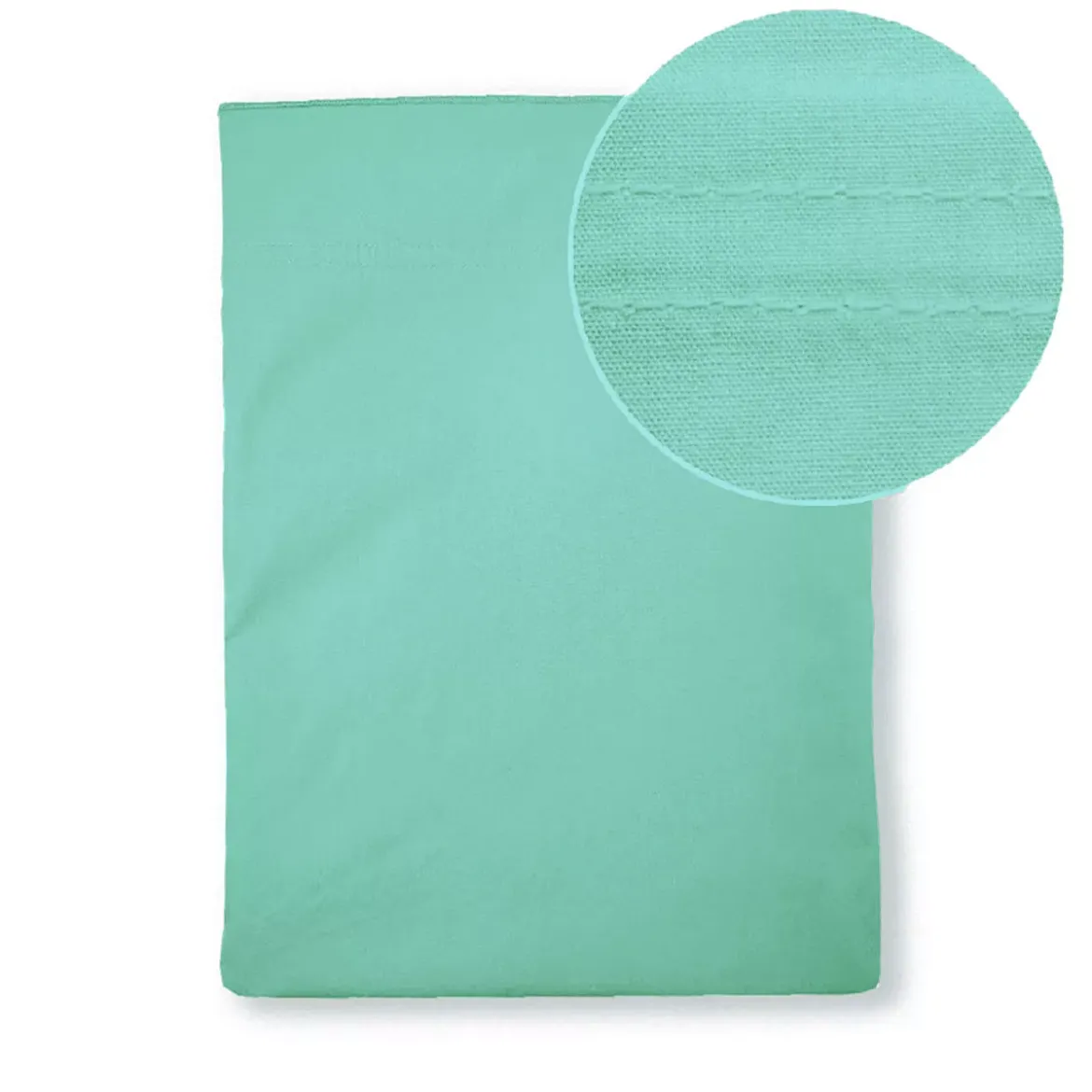 Drap plat percale de coton uni bleu La percale bleu aqua