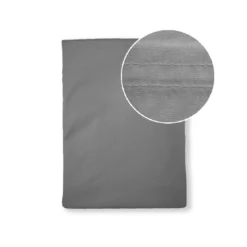 Drap plat percale de coton uni anthracite La percale francaise acier