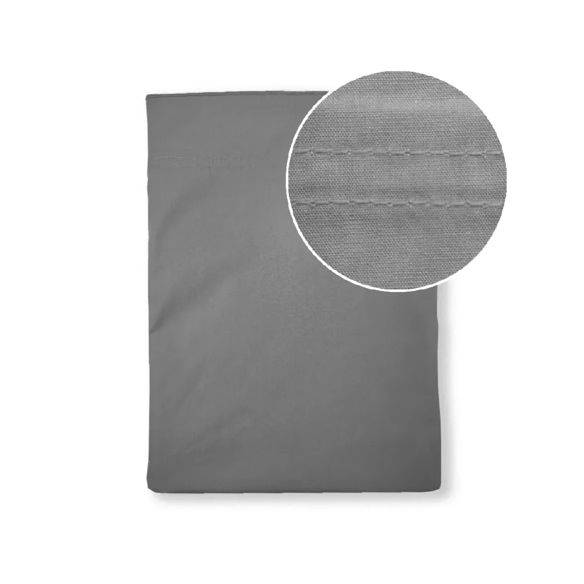 Drap plat percale de coton uni anthracite La percale francaise acier