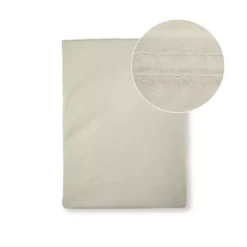 Drap plat percale de coton uni ecru La percale francaise blanc casse