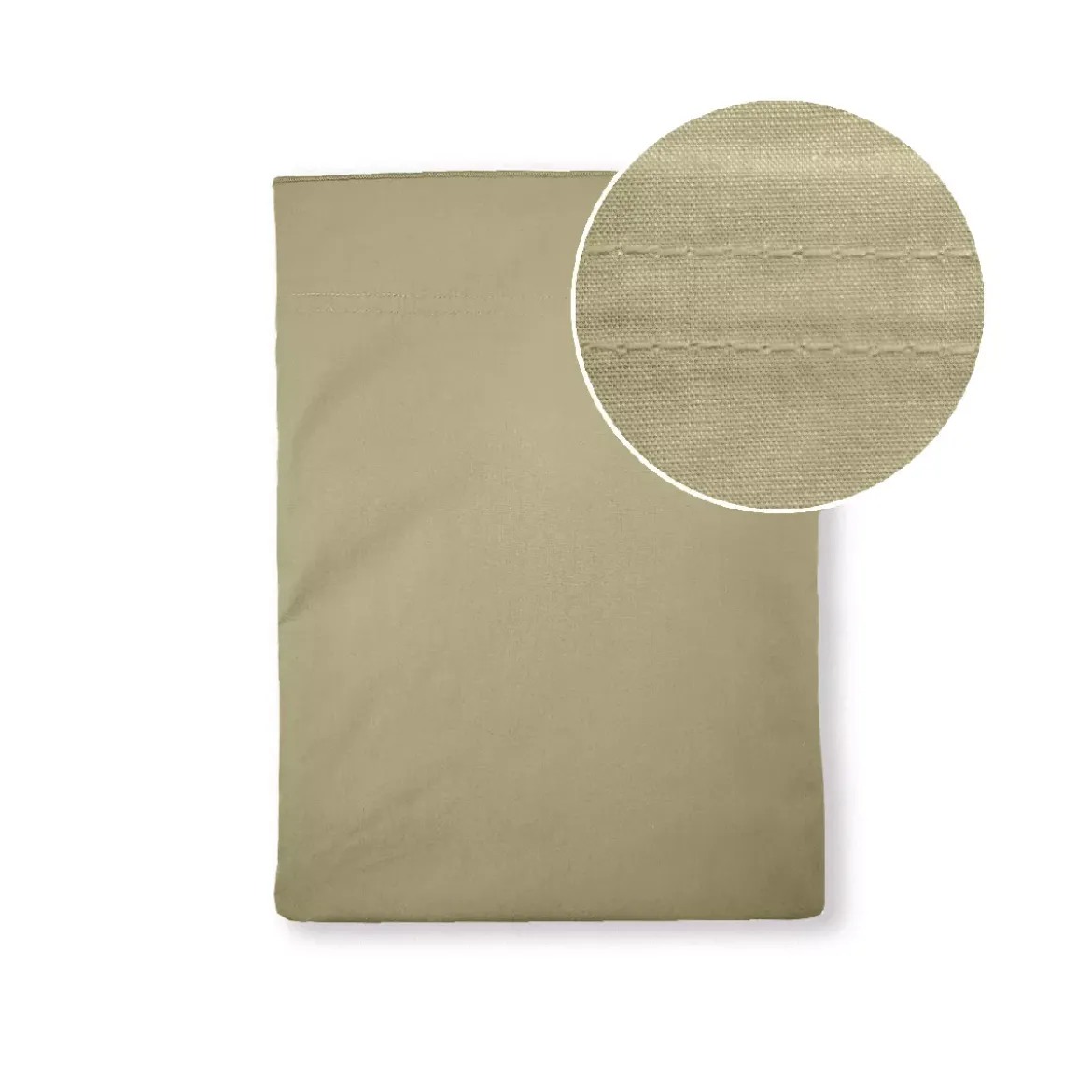 Drap plat percale de coton uni beige La percale francaise champagne