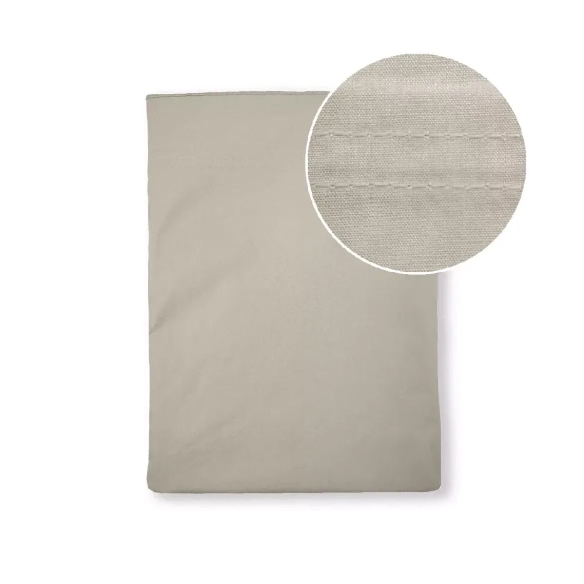 Drap plat percale de coton uni beige La percale francaise lin