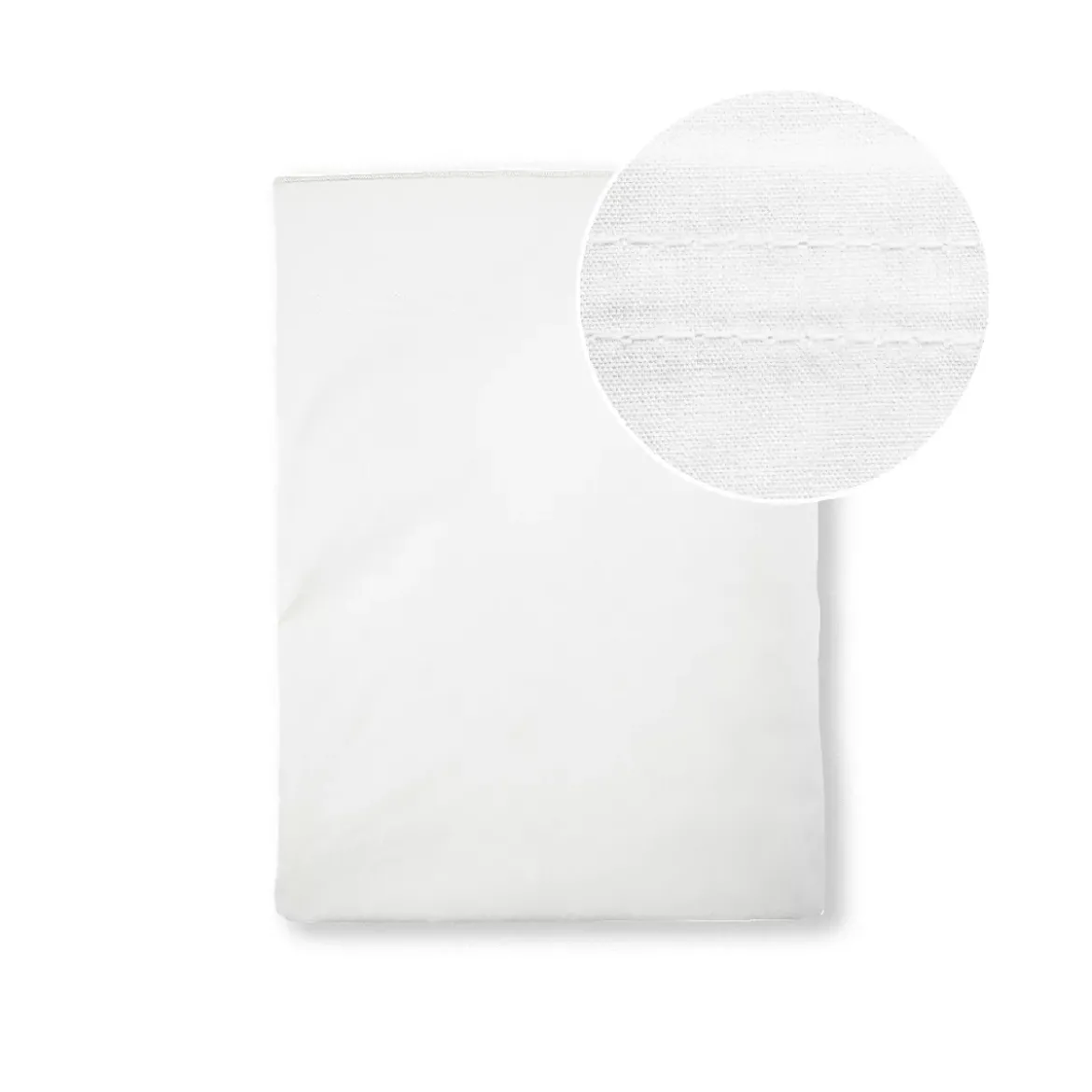 Drap plat percale de coton uni blanc La percale francaise neige
