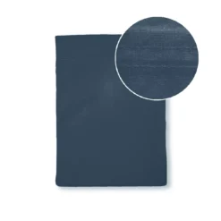 Drap plat percale de coton uni bleu La percale francaise ocean