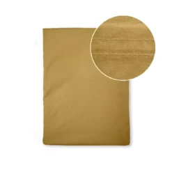 Drap plat percale de coton uni jaune La percale francaise safran