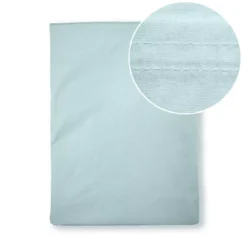 Drap plat percale de coton uni bleu La percale francaise bleu aqua