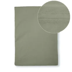 Drap plat percale de coton uni vert La percale francaise verde