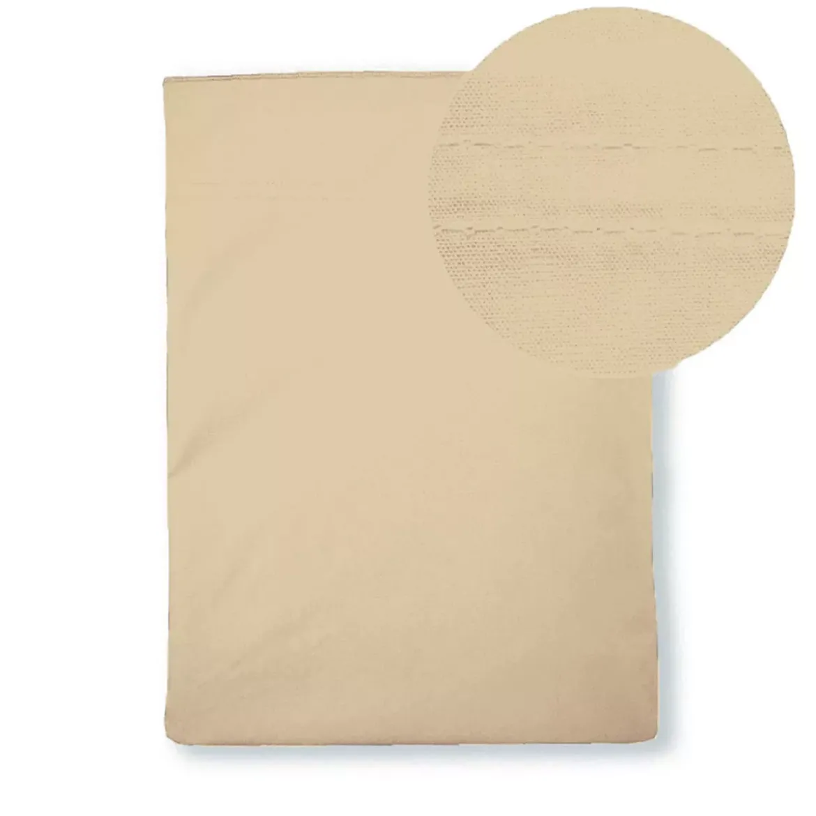 Drap plat percale de coton uni beige La percale francaise beige clair