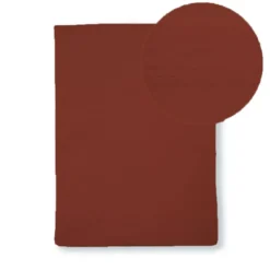 Drap plat percale de coton uni rouge La percale francaise grenat