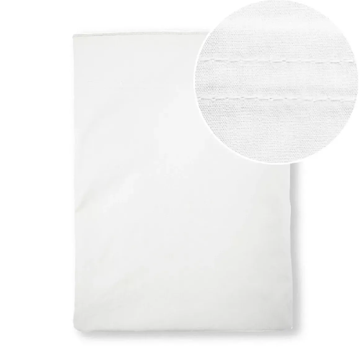 Drap plat percale de coton uni blanc Giulia blanc