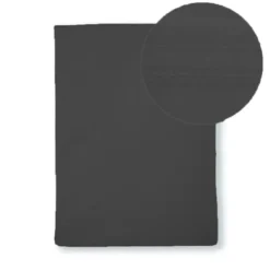 Drap plat percale de coton uni anthracite Giulia titane