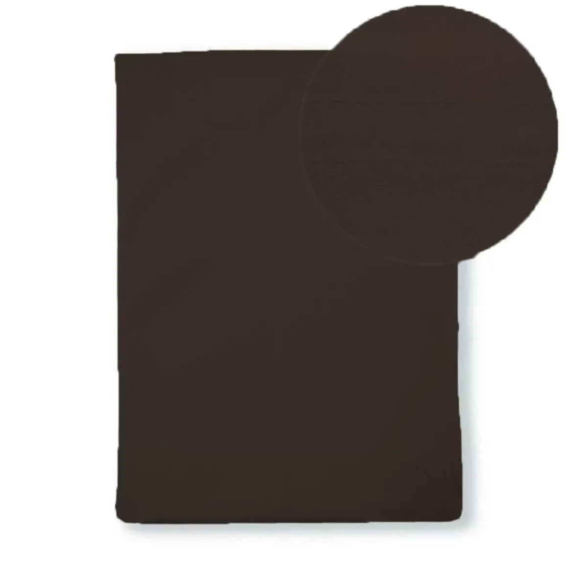Drap plat percale de coton uni chocolat Giulia chocolat