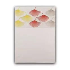 Drap plat satin de coton brodé beige orange Pistil automne