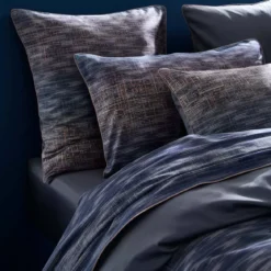 Drap plat satin de coton imprimé orange marine Mist nocturne