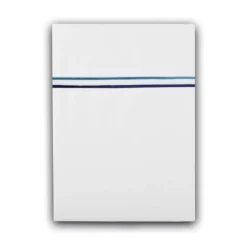 Drap plat satin de coton jeu d'unis blanc Palais chic navy