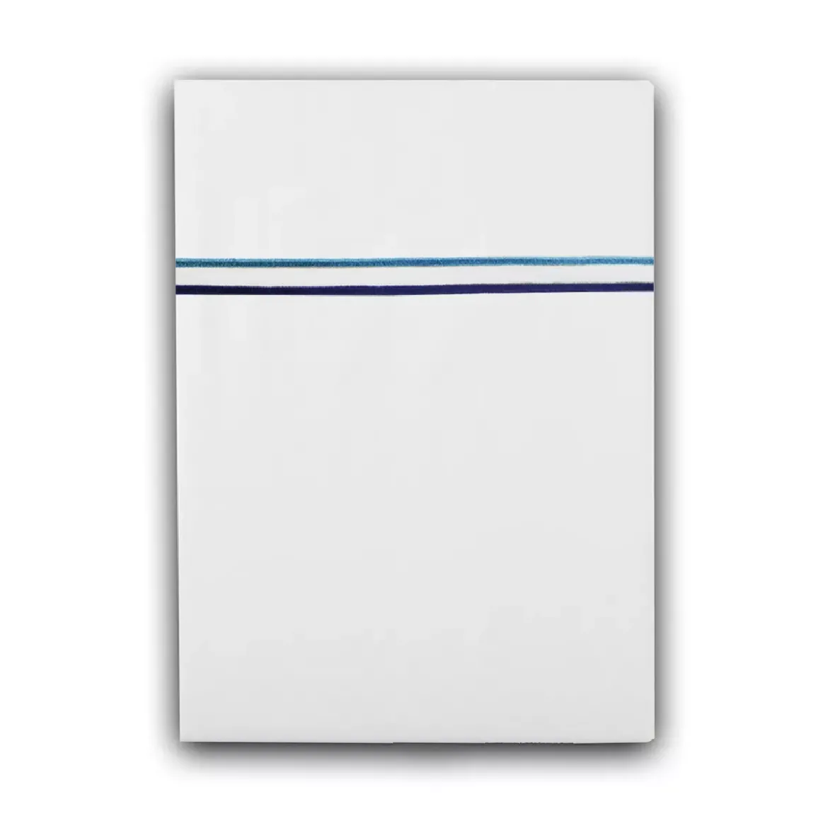 Drap plat satin de coton jeu d'unis blanc Palais chic navy