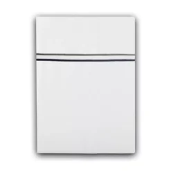 Drap plat satin de coton jeu d'unis blanc Palais chic gris