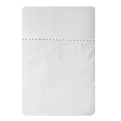 Drap plat satin de coton motif jacquard blanc Alula blanc