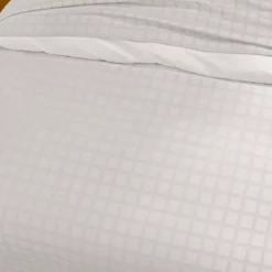 Drap plat satin de coton motif jacquard blanc Allegria neige