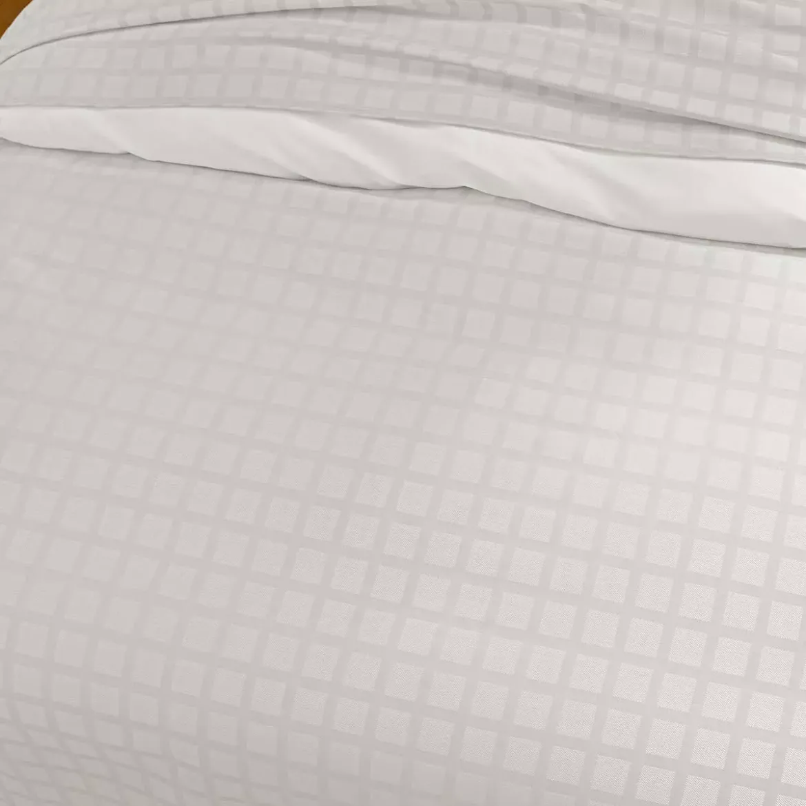 Drap plat satin de coton motif jacquard blanc Allegria neige