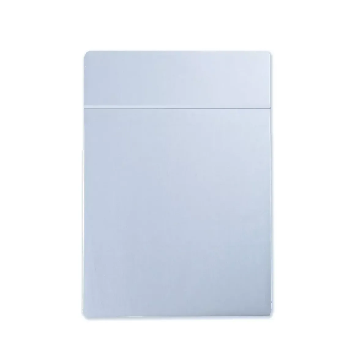 Drap plat satin de coton uni gris Ava uni glacier