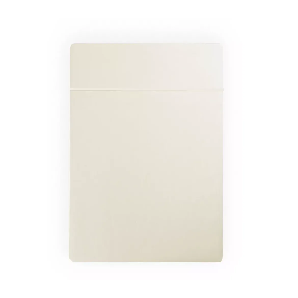 Drap plat satin de coton uni ivoire Ava uni angora