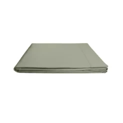 Drap plat satin de coton uni vert Ava uni lichen