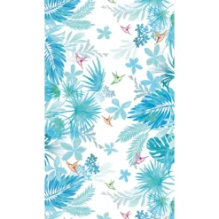 Fouta pur coton 350 g/m² imprimé bleu multicolore Guadeloupe lagon