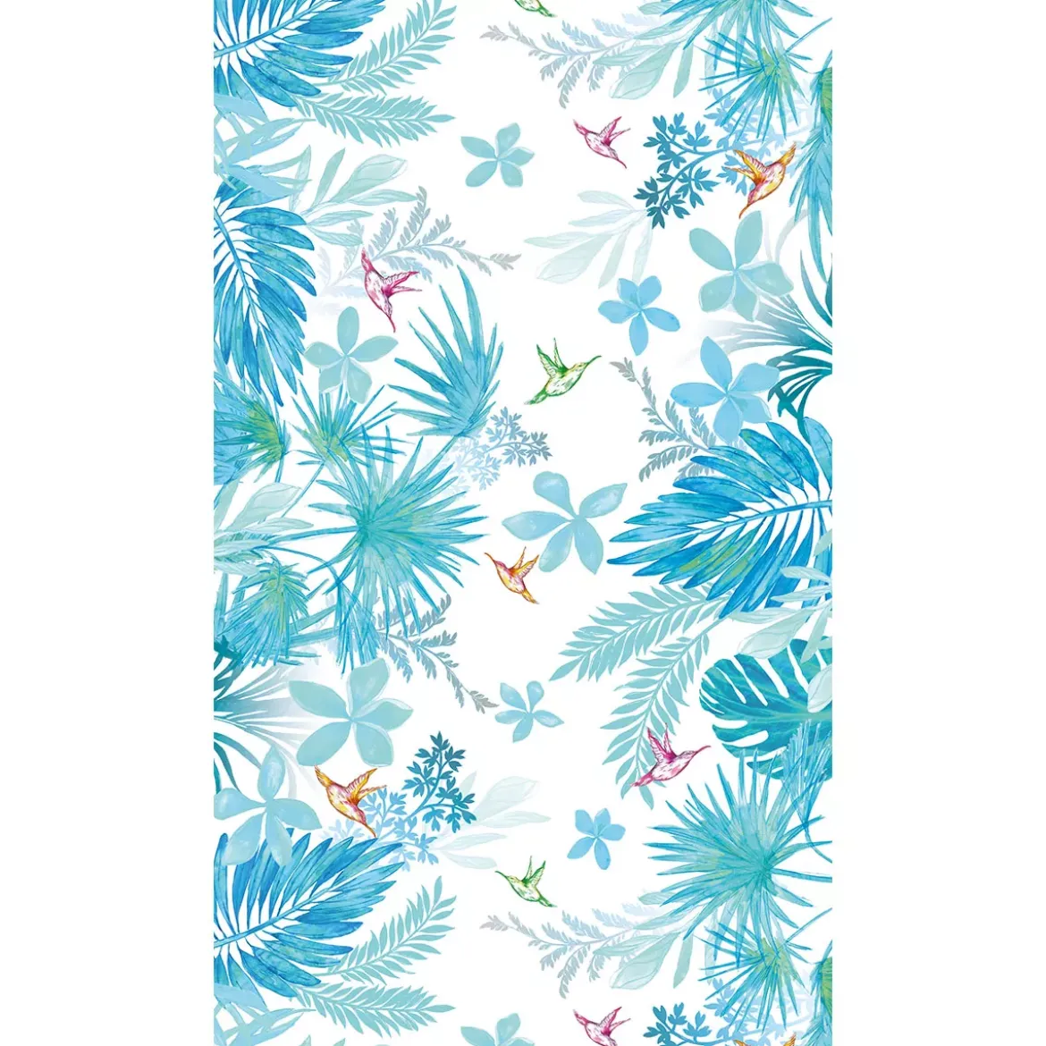 Fouta pur coton 350 g/m² imprimé bleu multicolore Guadeloupe lagon