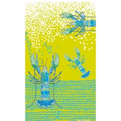Fouta pur coton 420 g/m² imprimé multicolore Homards zeste
