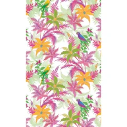 Fouta pur coton 350 g/m² imprimé rose vert Paradisio rosa