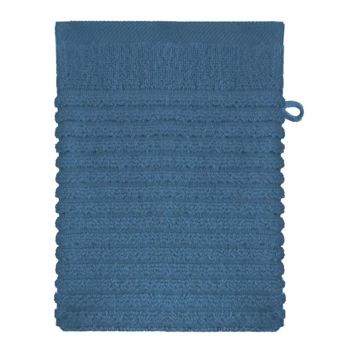 Gant de toilette pur coton 575 g/m² uni bleu Vitae denim