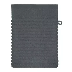 Gant de toilette pur coton 575 g/m² uni anthracite Vitae titane
