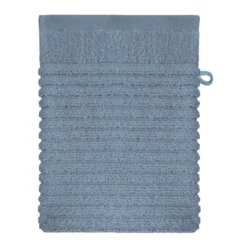 Gant de toilette pur coton 575 g/m² uni bleu Vitae givre