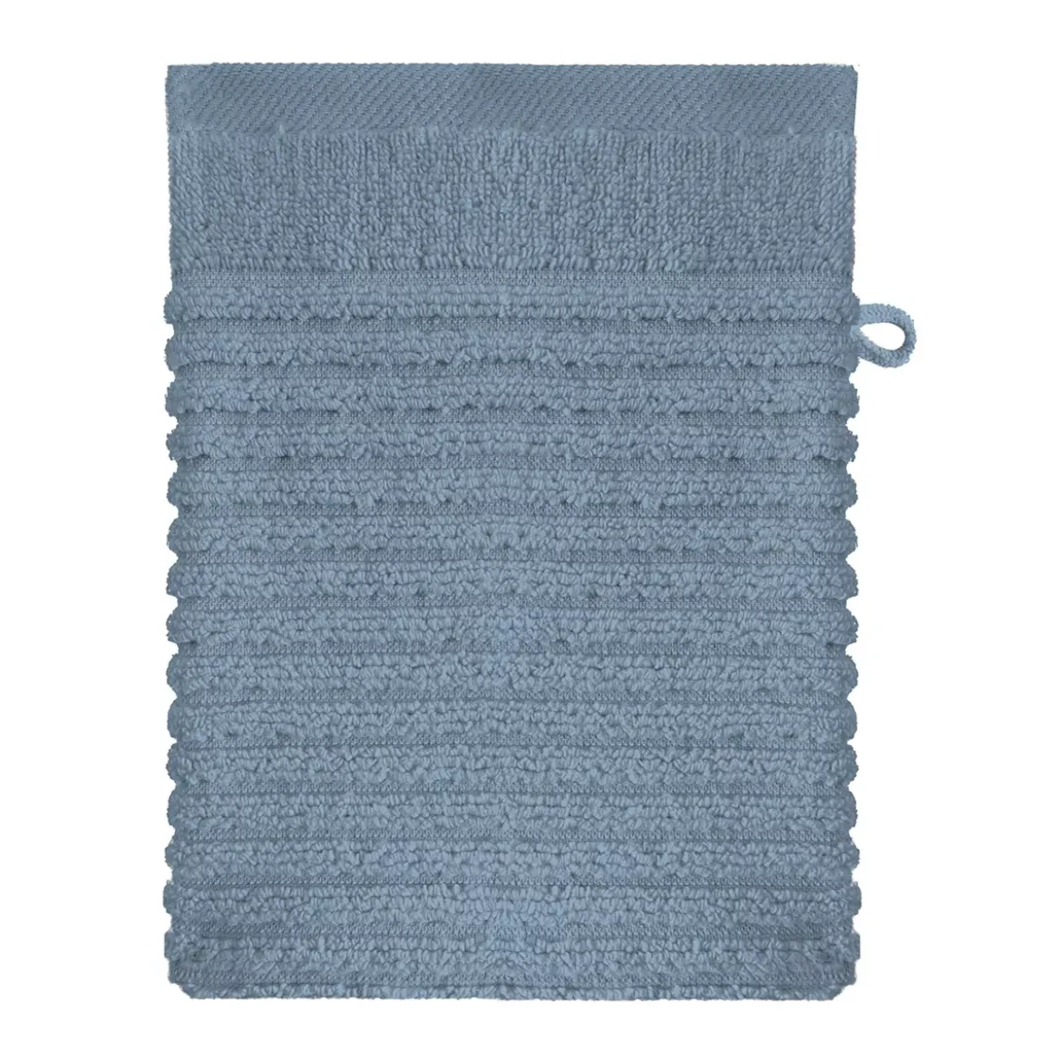 Gant de toilette pur coton 575 g/m² uni bleu Vitae givre